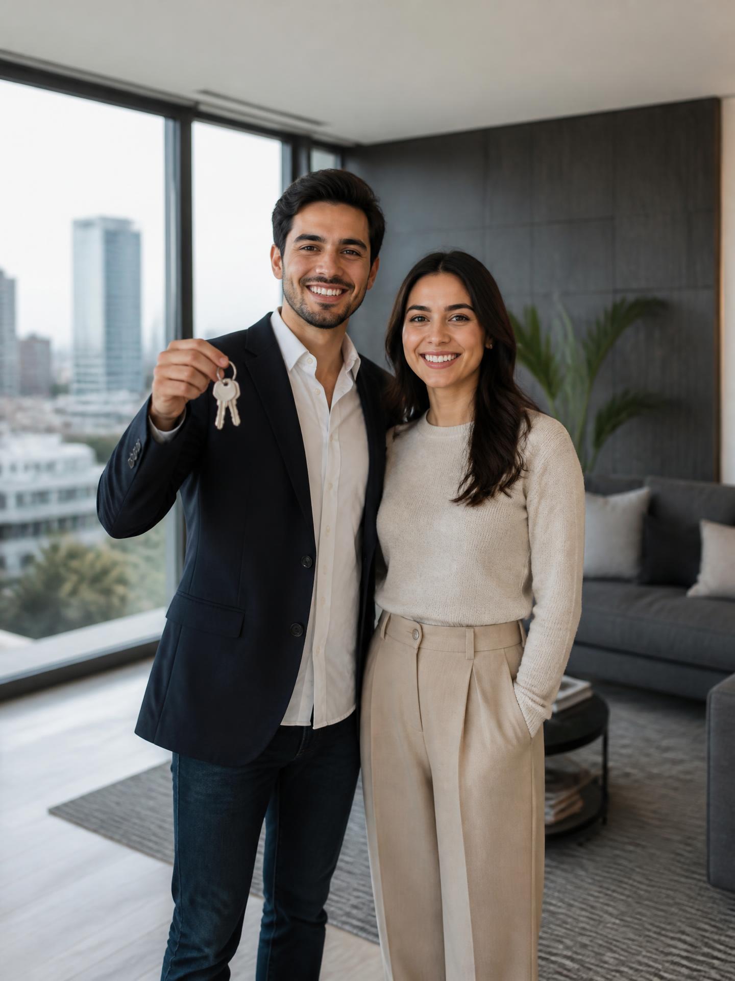 Familia recibiendo llaves de su nuevo hogar con póliza CoverPro